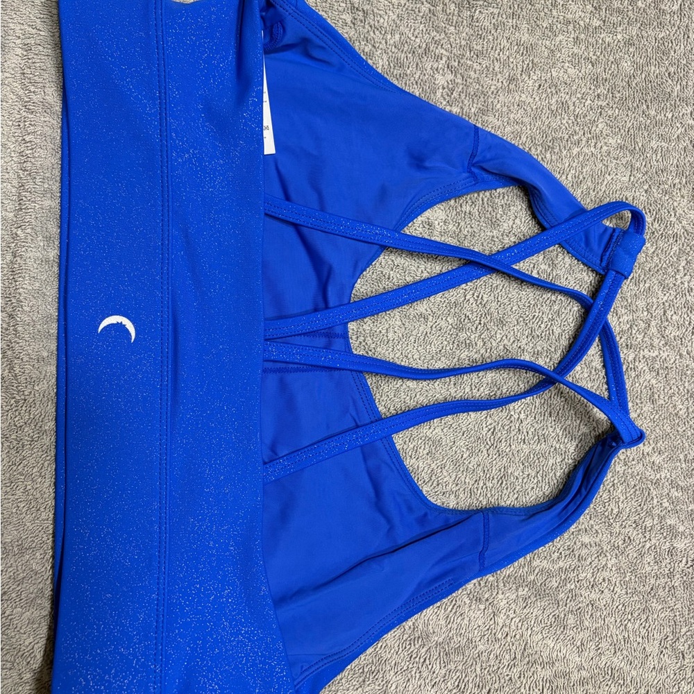 ZYIA Royal Blue Glitter Sports Bra size M-L (sizes L but runs small) - Picture 2 of 5